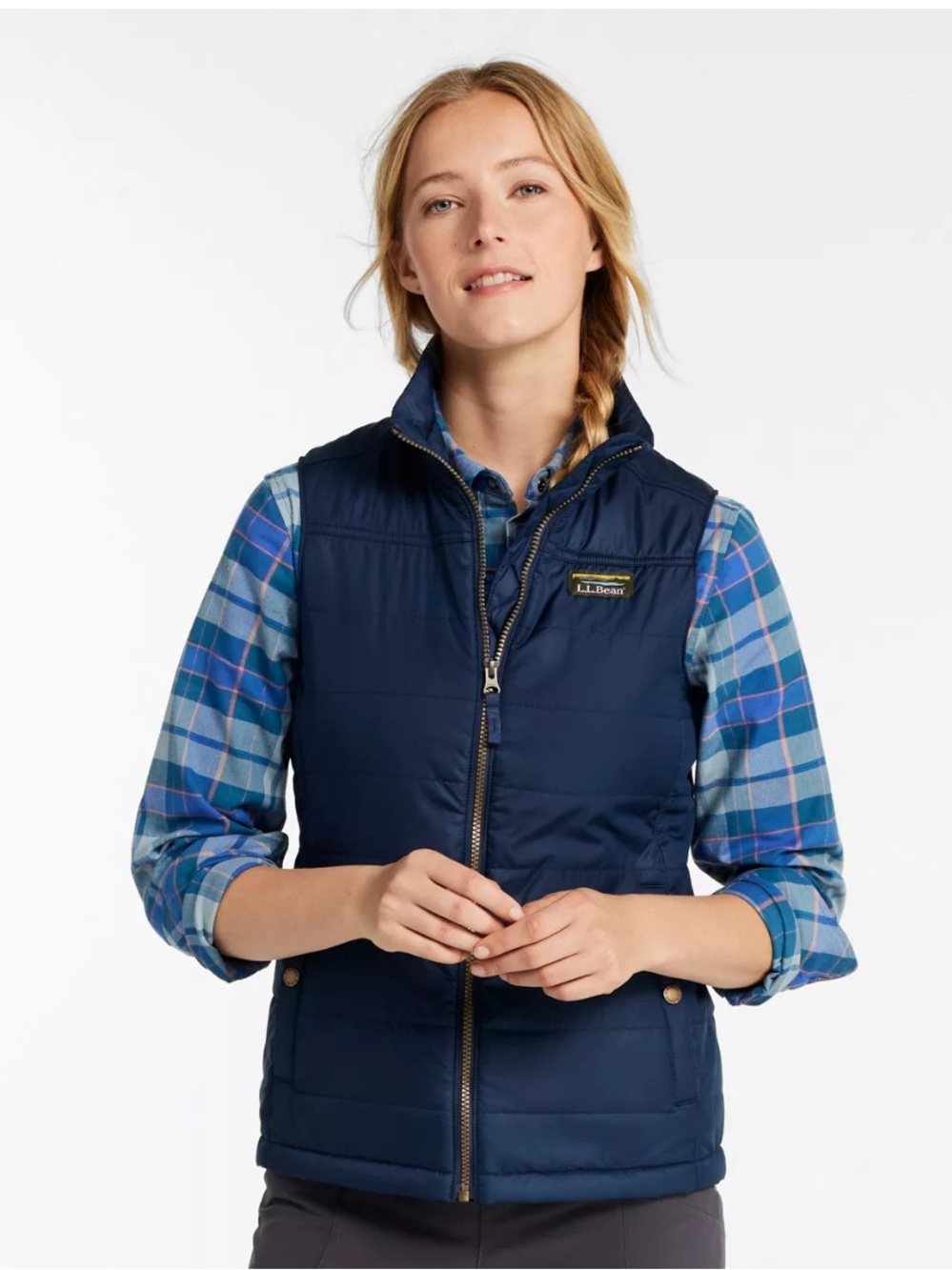 L.L Bean Women's Mountain Classic Puffer Vest Small Navy Blue